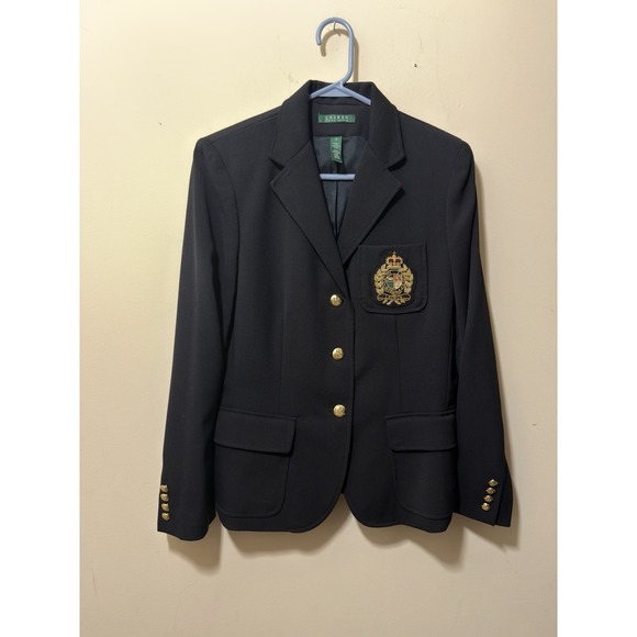 Lauren Ralph Lauren Jackets & Blazers - Vintage Lauren Ralph Lauren Black Crest Blazer  Sports Coat Women's Size 10